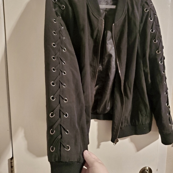 Haute Fox Jackets & Blazers - Haute Fox Lace Up Bomber Jacket